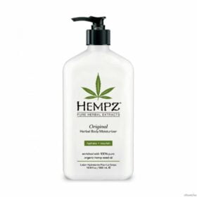 Hempz Original Herbal Body Moisturizer is enriched with 100% Pure Organic Hemp Seed Oil and blended with natural extracts to provide dramatic skin hydration and nourishment to help improve the health and condition of skin. Hemp Seed Oil is one of nature's richest sources of Essential Fatty Acids and Key Amino Acids containing natural proteins, vitamins, antioxidants, and minerals, vital for healthy skin conditioning. Paraben Free. Gluten Free. 100% Vegan.||Hempz Original Body Lotion